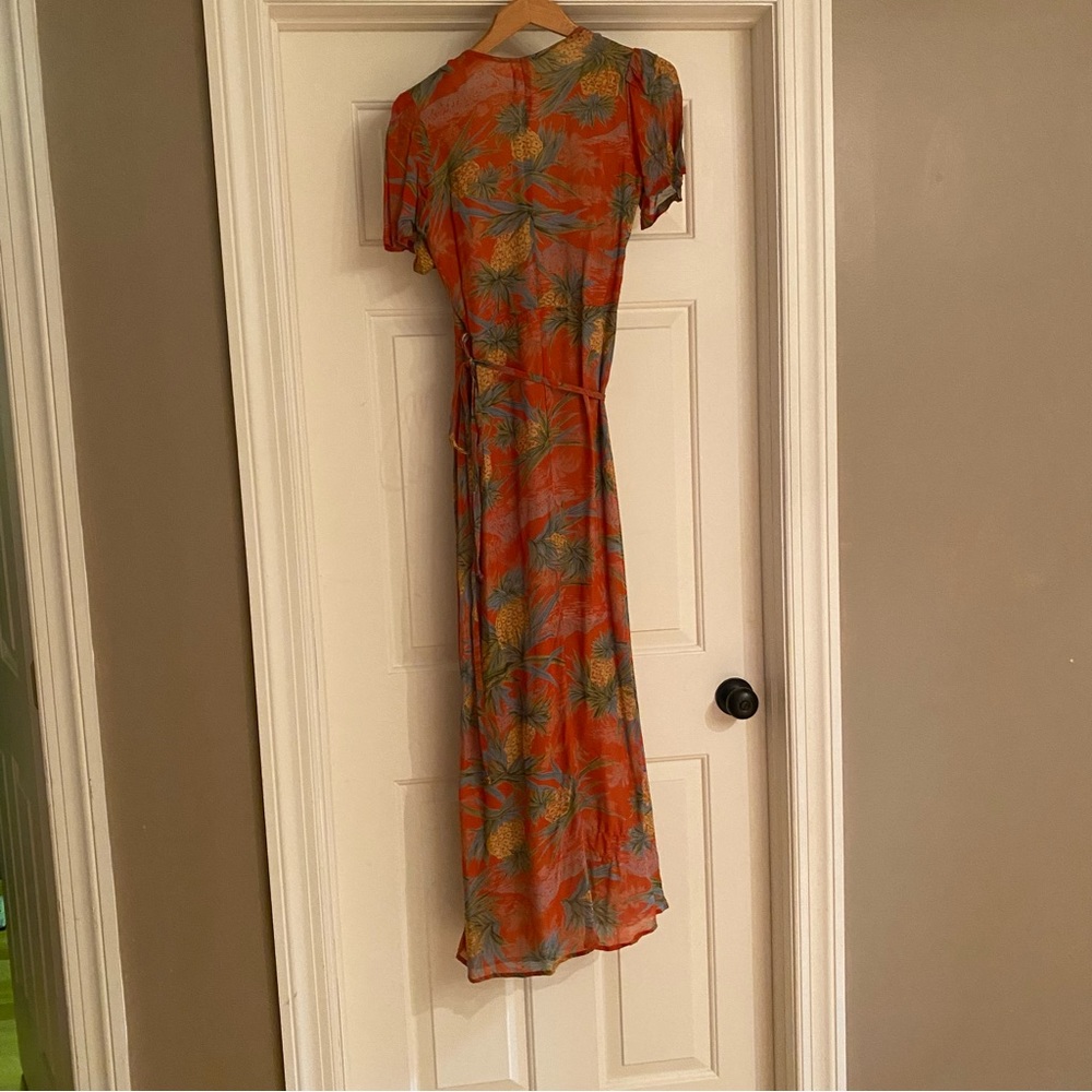 Anthropologie Pineapple wrap maxi dress Size S - Picture 4 of 9